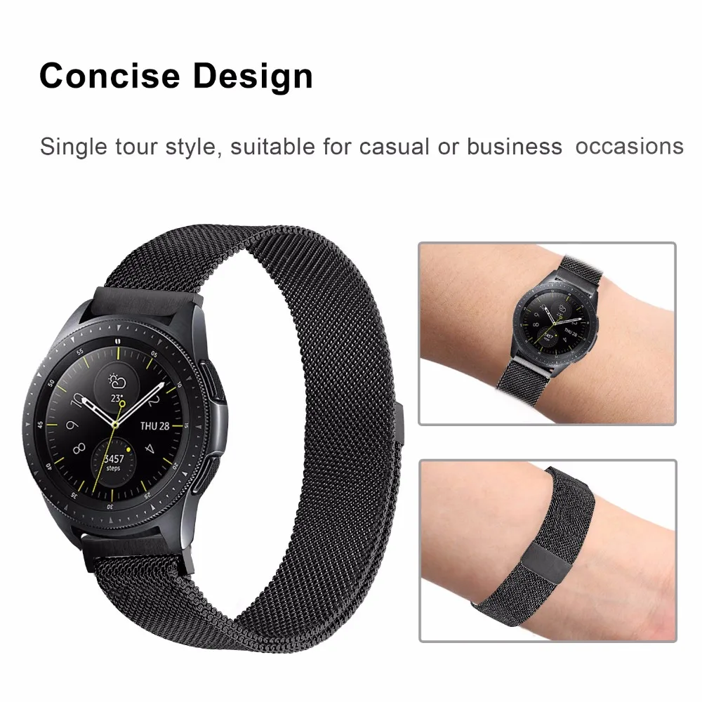 Миланский ремешок из нержавеющей стали для samsung Galaxy Watch 42 мм 46 мм/Active Active2 40 мм 40 мм магнитный ремешок быстросъемный ремешок