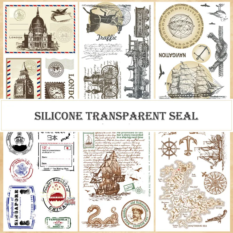 1pc retro creative Transparent silicone clean seal DIY stamp world Dragon scrapbook stamps school art collage Supplies | Дом и сад