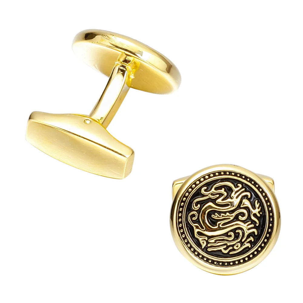 Запонки MeMolissa с золотистым драконом запонки для мужчин подарки папе