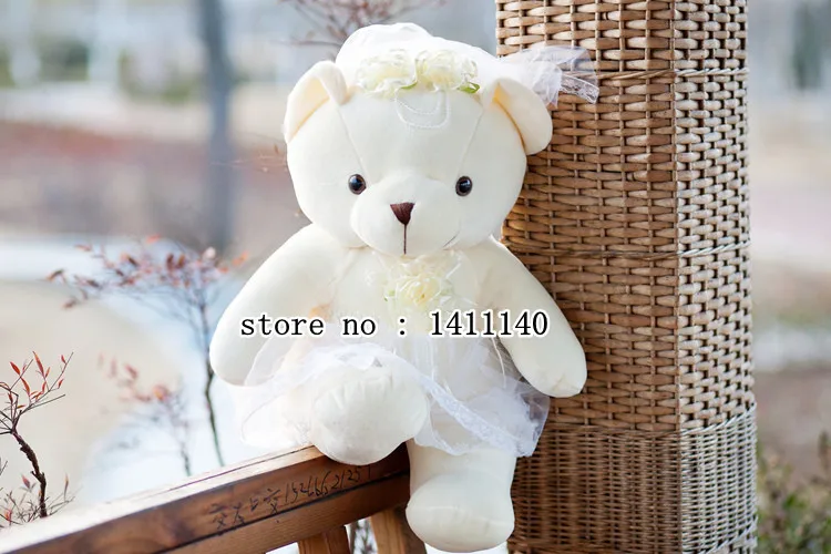 

40cm tall Teddy Bear cake topper bride and groom wedding cake toppers wedding car decorations gifts favor with free shipping