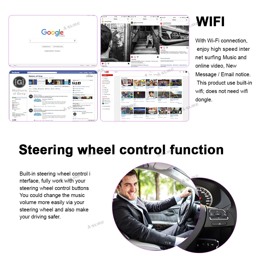 A Sure 2 Din 7 ''Android 9 0 авто радио GPS DVD плеер стерео навигация для Mercedes Benz A/B Sprinter Vito