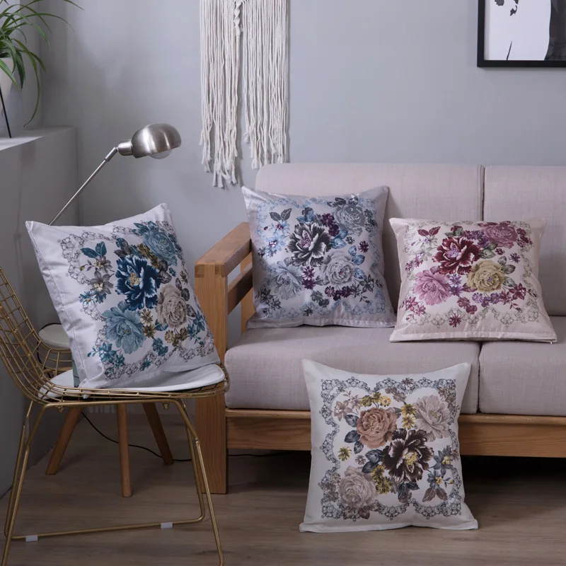 Европейский роскошный цветочный декор для кровати наволочка подушки домашний