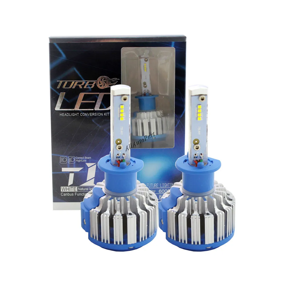 70 Вт H1 Led Turbo Автомобильные фары корейские чипы 7200LM Canbus конверсионный набор для