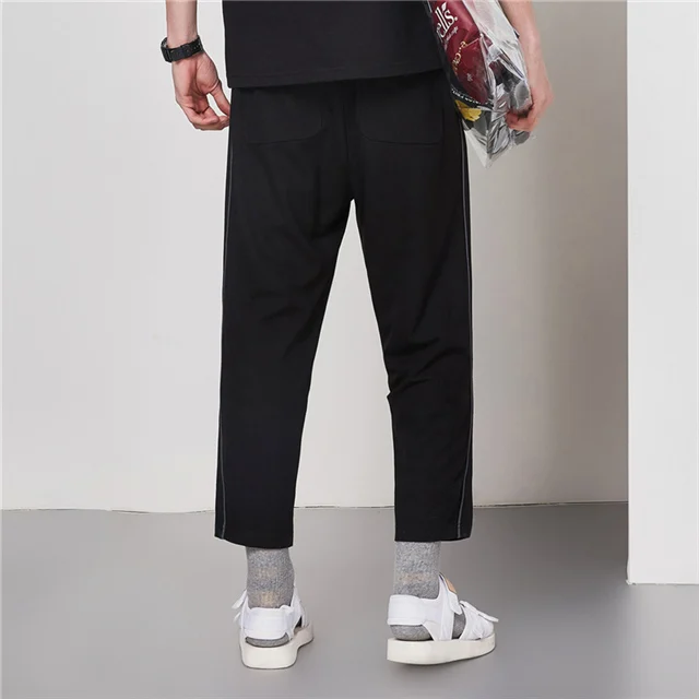 Mark Fairwhale summer young men casual fashion zipper cozy breathable simple loose style long wide leg pants 718223022038 | Мужская