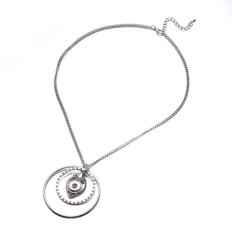 2018 New Arrivals Classic Choker Long Snap Necklace Silver Plated Pendant for Women Lady 18mm Button Jewelry | Украшения и