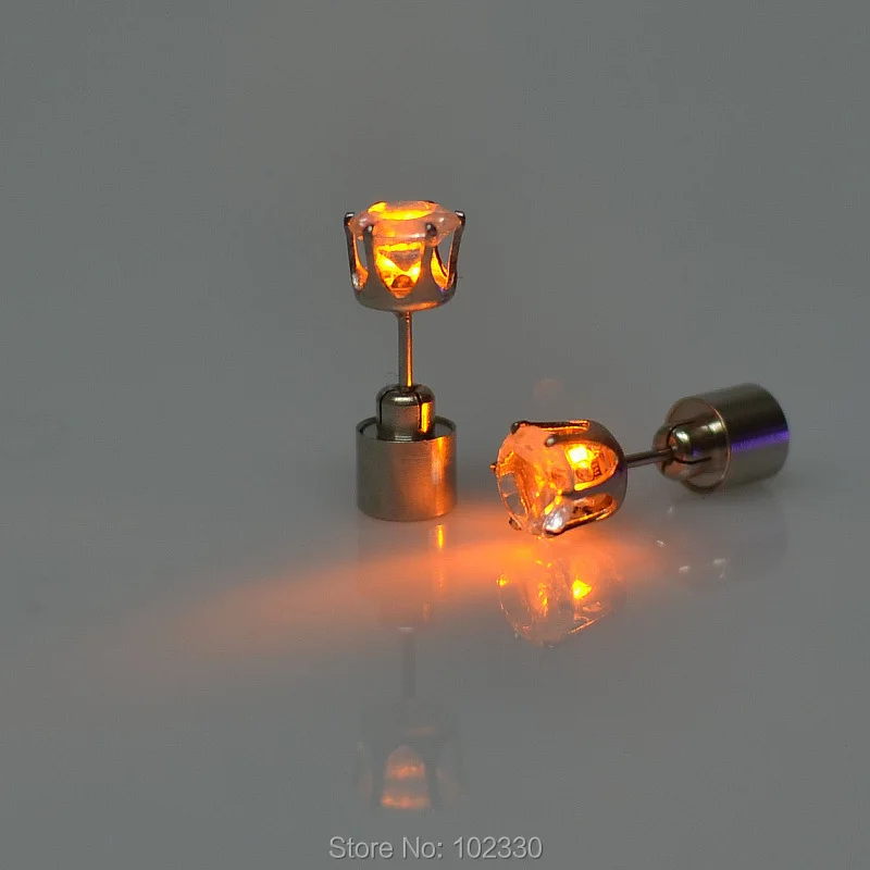 Женские серьги пусеты с кристаллами S201740|for party|led crownled glow |