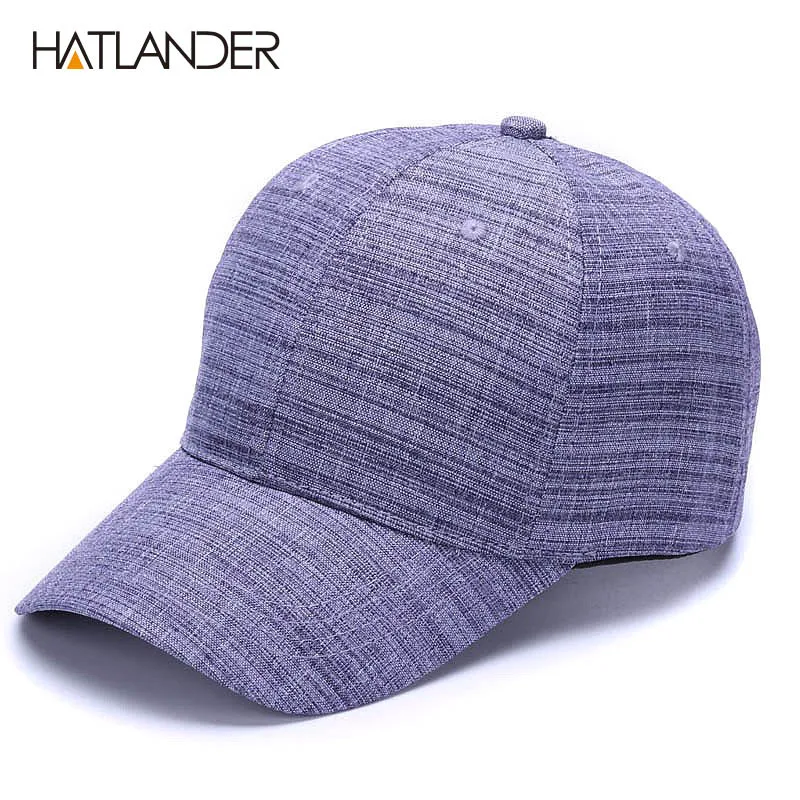 [HATLANDER] дропшиппинг хлопок лен твердые спортивные шапки 6 Панель простые кепки регулируемые gorras повседневные бейсболки для мужчин и женщин - Цвет: Light blue