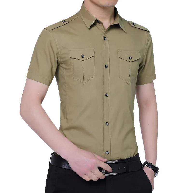 2018 Summer Solid Casual Men Shirts Short Sleeve Turn Down Collar Slim Plus Size M-XXXXL Hot Sale New Brand Men's | Мужская одежда