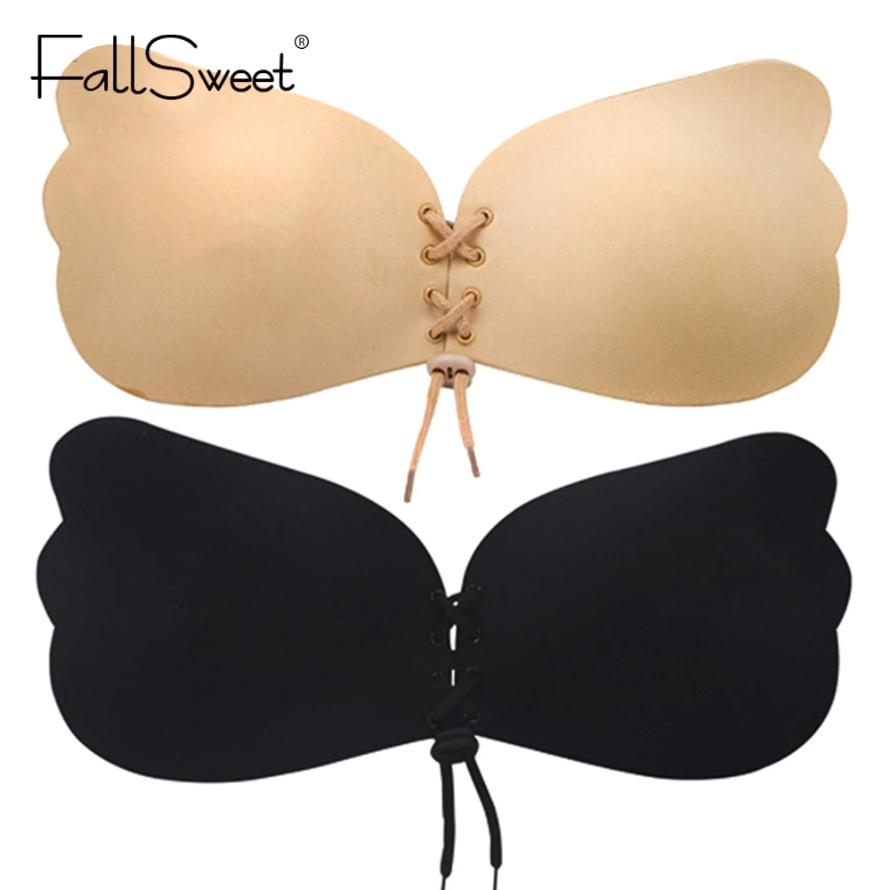 Женщины Без Бретелек Бюстгальтера Себя Липкой Спинки Невидимый Бюстгальтер Abc