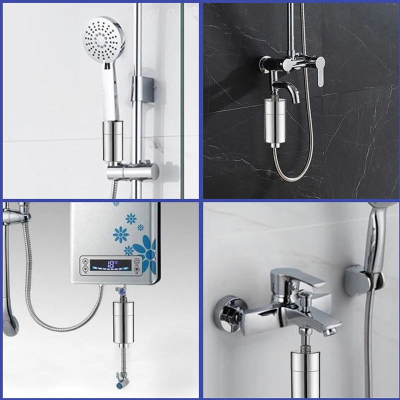 

Bathroom Shower Filter Water Purifier Output 1/2'' Health Softener Chlorine Removal Household Kitchen Replacement Shower Filter