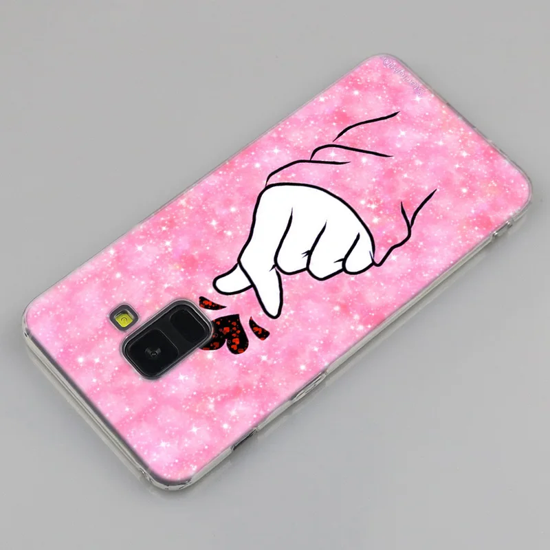 Силиконовый чехол Love on the finger kpop в форме сердца для Samsung Galaxy A50 A30 A10 A40 A6 A8 Plus A20 E A5 A7
