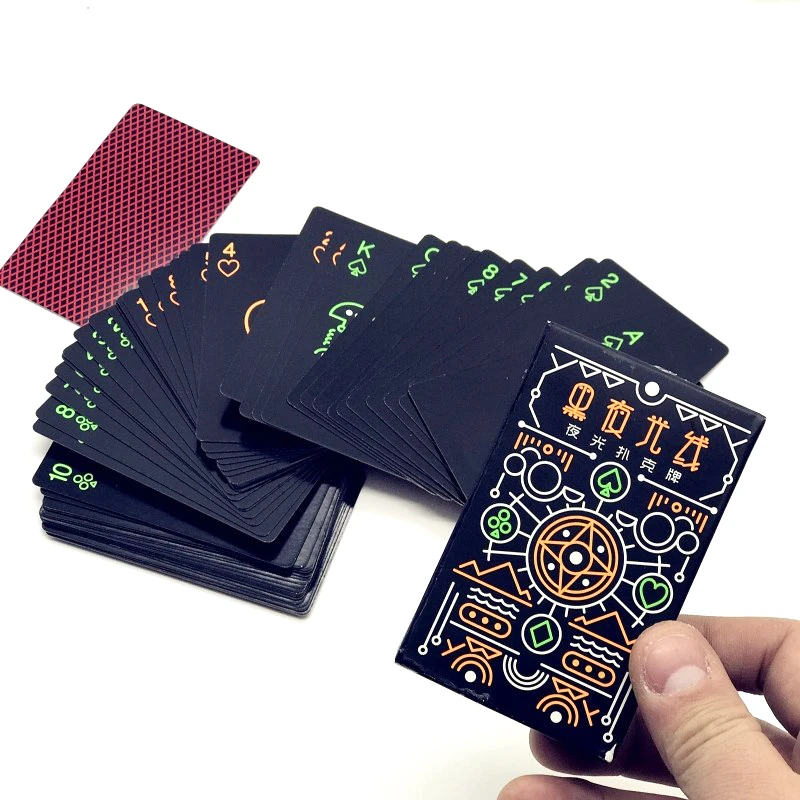 

Fantastic Creative Luminous Fluorescent Light Night Cartoon Creative Poker Night Playing Cards Poker Deck Magic Trick