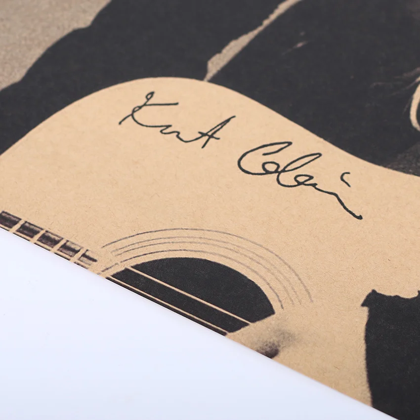 

TIE LER Kurt Cobain Nirvana Frontman Rock Poster Kraft Paper Cafe Bar Poster Retro Poster Wall Sticker
