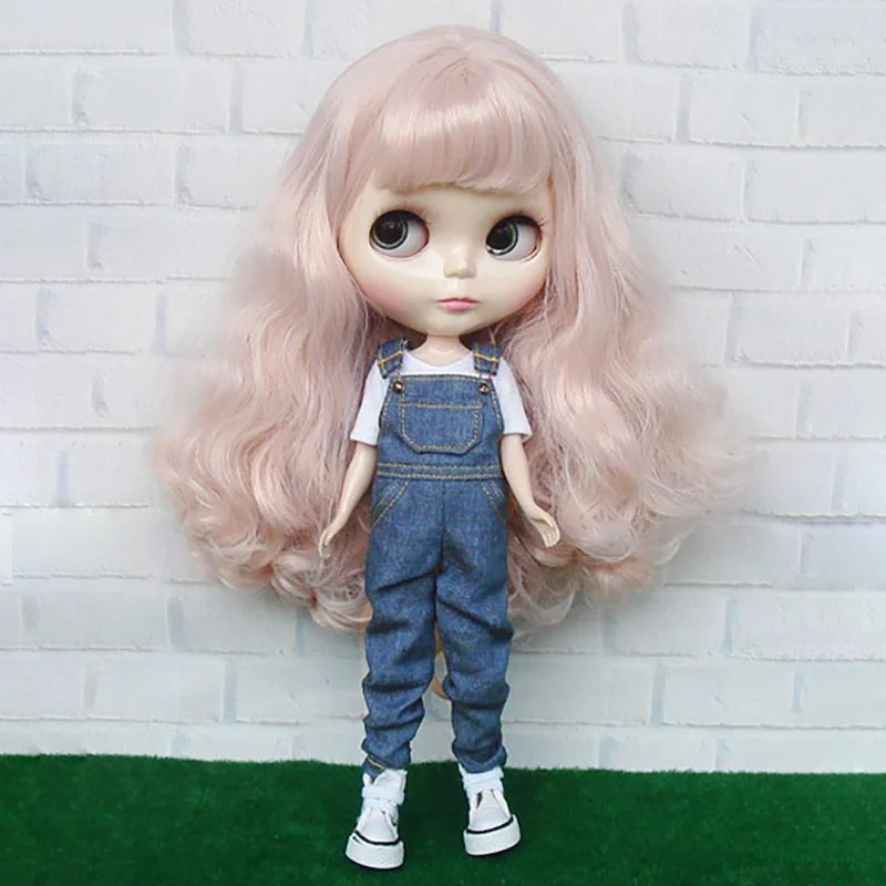 1 шт. модный джинсовый комбинезон с кукольным рисунком для девочки Blyth штаны