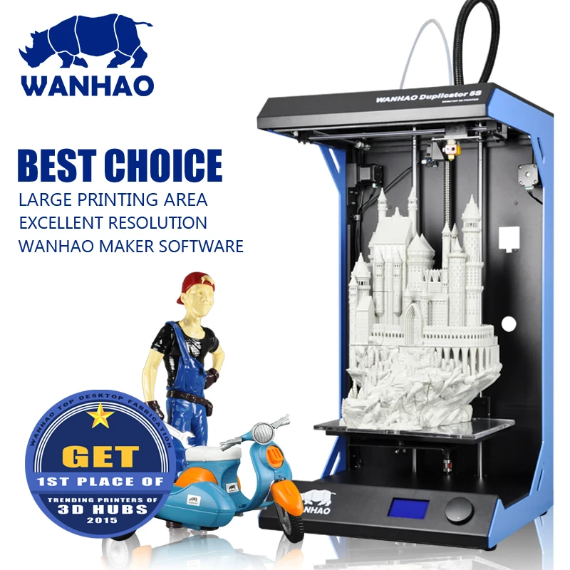 

WANHAO Fully Assembled 3D Printer D5S Largest Printing Area 3D Printer Kit with Free filament and shipping cost