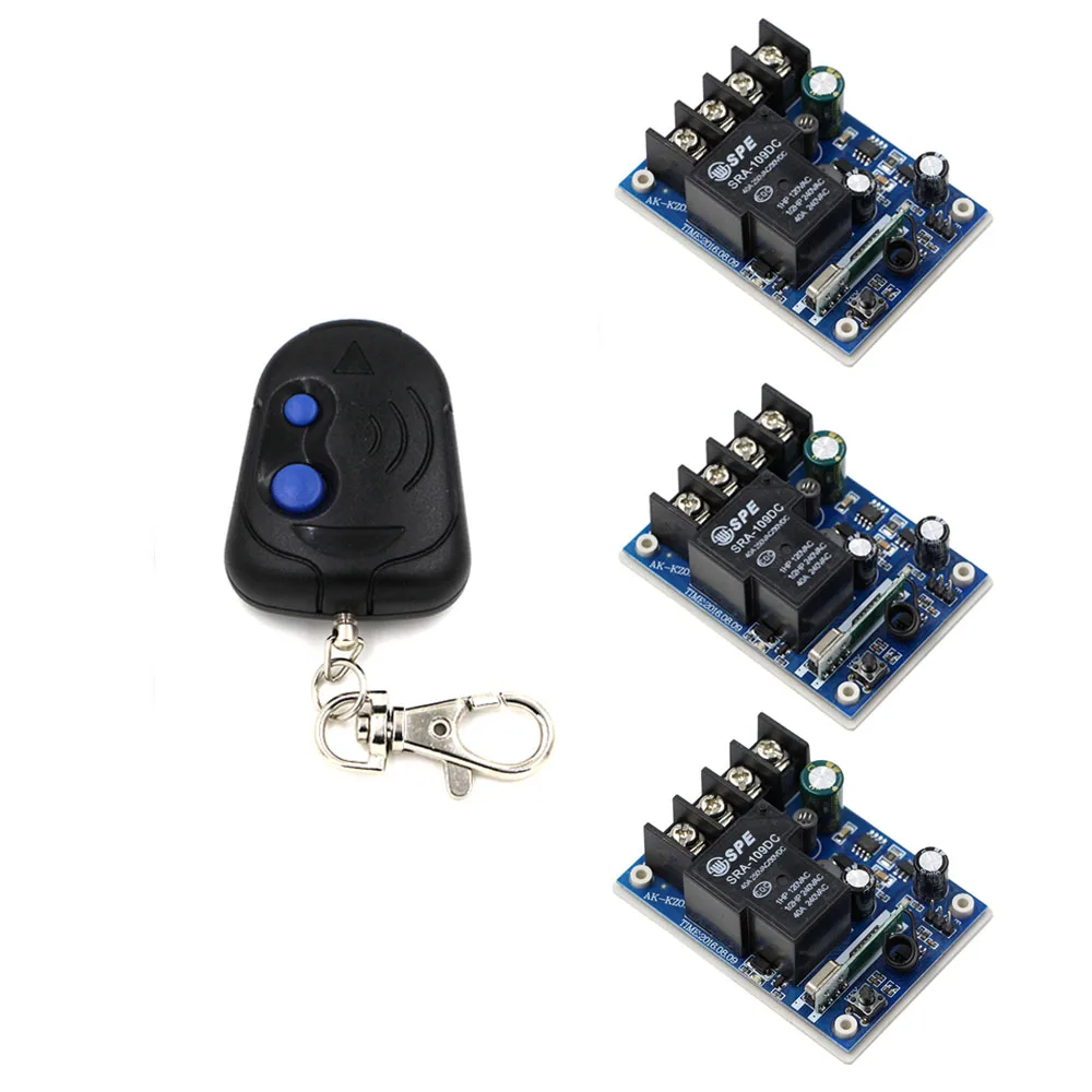 

Беспроводной пульт дистанционного управления DC 12-48 В, 40 А, релейный модуль, приемник, передатчик, моментальный переключатель, блокировка, ум...