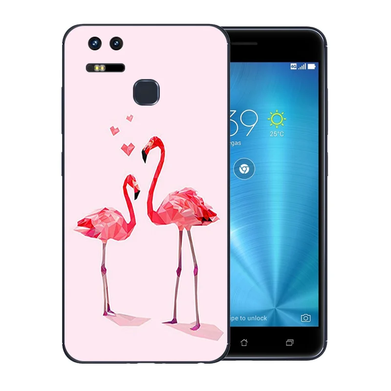 Phone Cases 5.5 inch For Asus Zenfone 3 Zoom ZE553KL Soft TPU Silicone Coque Flamingos Pattern Luxury Flexible Clear Back Cover |