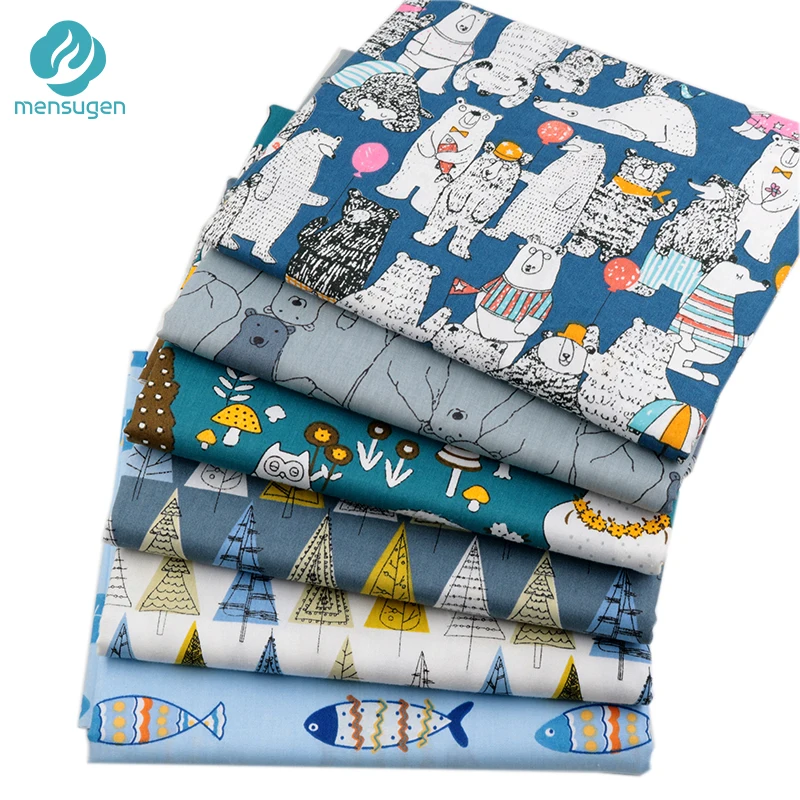 Mensugen 50 см * 160 хлопок мультфильм Животные ткань для лоскутного шитья подушки