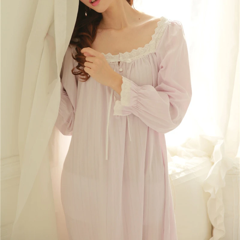 Ночная рубашка женская винтажная мягкая хлопковая для сна и отдыха # H99 | Женская