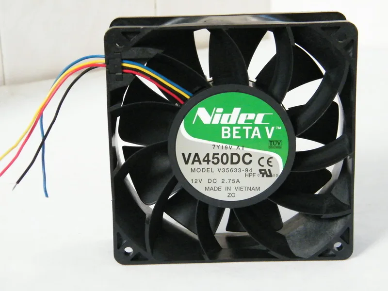 Оригинальный двухшариковый охлаждающий вентилятор Nidec VA450DC V35633 94 12V 2.75A 12CM 1238|cooling