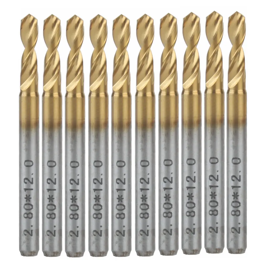 

10x Titanium Nitride Coated Carbide PCB CNC Drill Bits Router 2.8mm