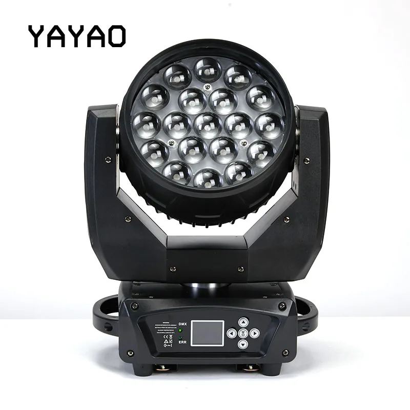 YA Yao 19X15W LED Zoom Moving Head Light RGBW Wash Effcect для DJ Party Disco Clubs оборудование экран сценический