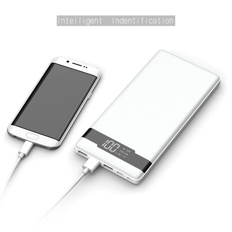 Для iPhone Xiaomi power Bank Внешняя 10000 мАч 2.4A Быстрая Зарядка power Bank usb type-C вход ультра тонкий мобильный телефон power bank
