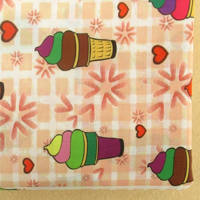 50*145 см полиэстер хлопковая ткань еда Фрукты DIY Детская одежда ткань сделать постельные принадлежности одеяло украшение дома, 1Yc478 - Цвет: 1040783001