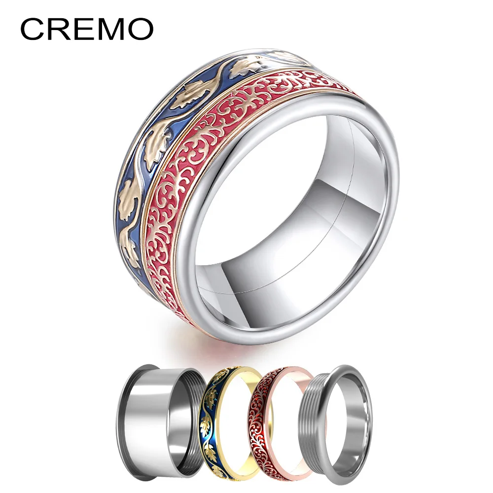 

Cremo штабелируемые кольца красочные растения Сменные заполненные слои кольцо лента минималистская нержавеющая сталь Anillos Бесплатная Коробк...
