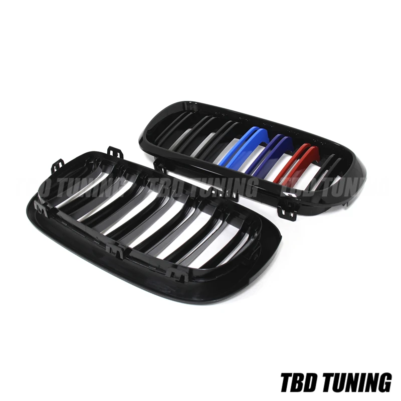 Для BMW X5 F15 X5M F85 X6 F16 X6M F86 двойной рейки передняя решетка глянцевый черный и три Цвет