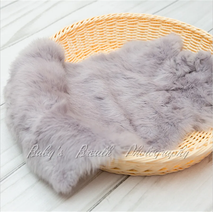 5 шт./лот) искусственный мех кроличий мех животных корзина Stuffer новорожденные фотографии реквизит Детские принадлежности