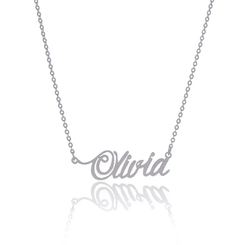 

AOLOSHOW Alphabet Name Necklace for Women Girl Carrie Letters Necklace Letter Pendant Nameplate Choker Necklace Female NL-2420