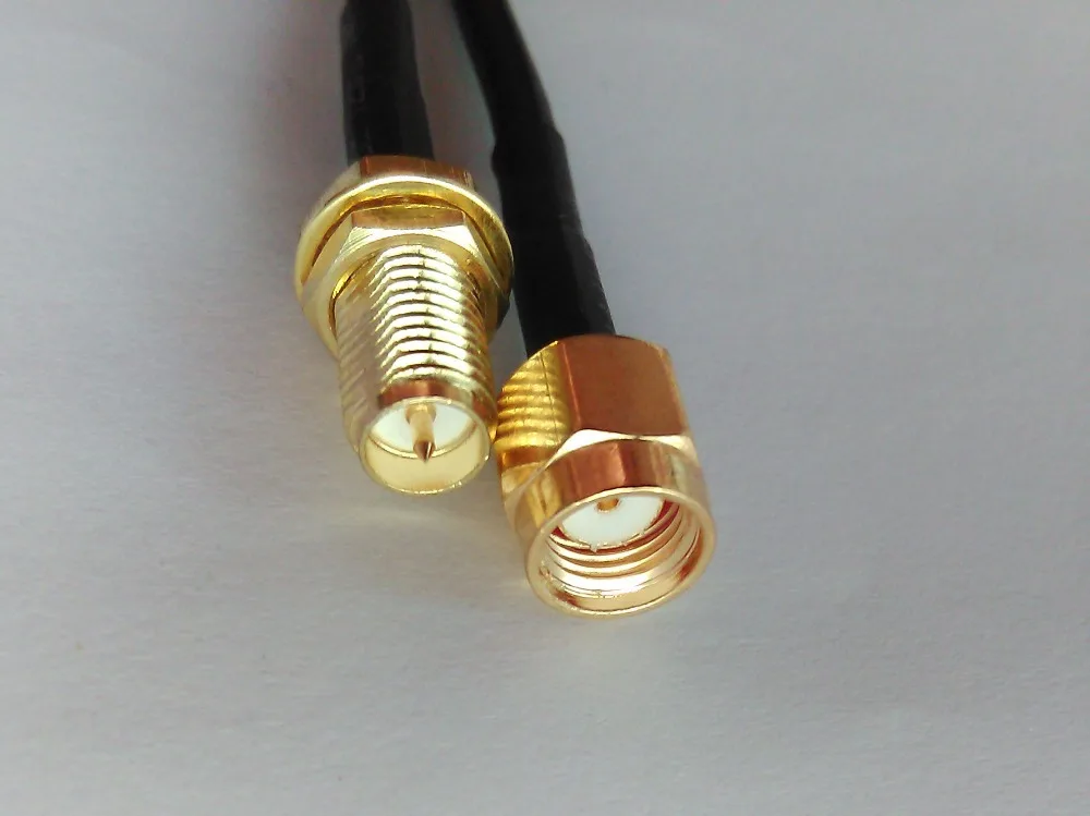 10 шт. x Антенна RP-SMA коаксиальный кабель для WiFi маршрутизатор кабель удлинитель Черный 20 см