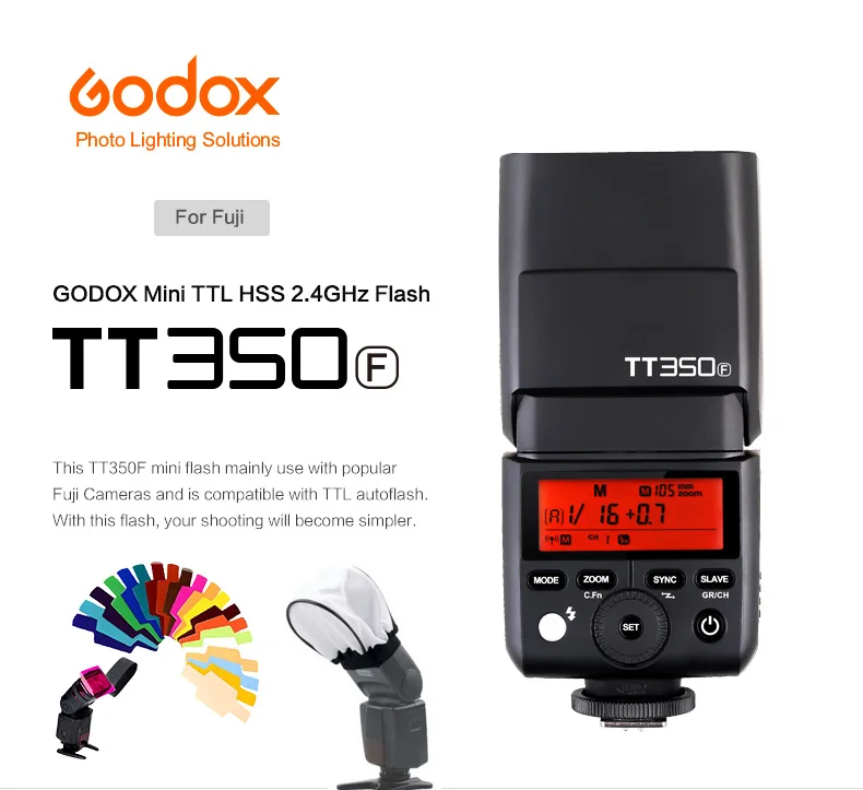 Godox Mini Speedlite TT350 камера вспышка 2,4G HSS 1/8000s ttl HSS GN36 для Canon Nikon sony Olympus Panasonic Fujifilm Pentax - Цвет: TT350F for Fujifilm