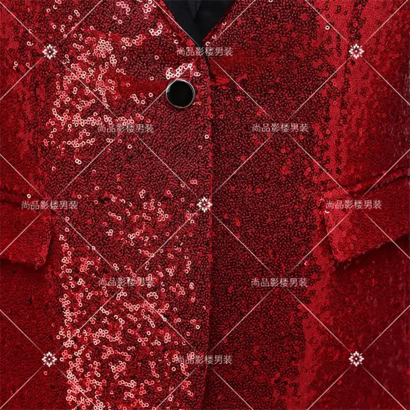 Модный Красный блейзер для мужчин повседневная сценическая куртка dj