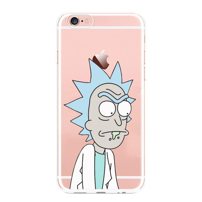Забавный Прозрачный чехол для телефона Rick and Morty iphone 8 Plus 7 6 S 5 5S SE мягкие