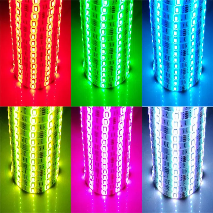 Водонепроницаемая гибкая светодиодная лента RiRi Won SMD5050 5 м 10 15 20 RGB 5050 12 В