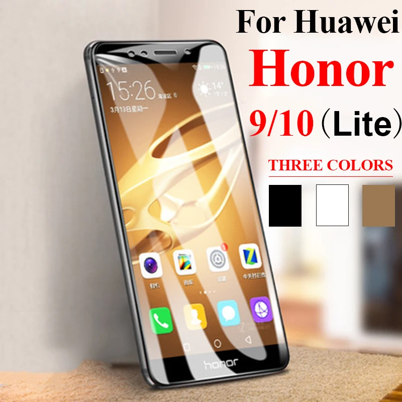 Полное покрытие Защитное стекло для honor 10 на 9 свет huawei lite honer huavei hono tremp защита