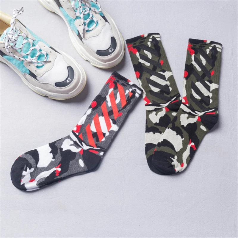 Новые модные трендовые носки Harajuku мужские/женские камуфляжные полосатые хлопок