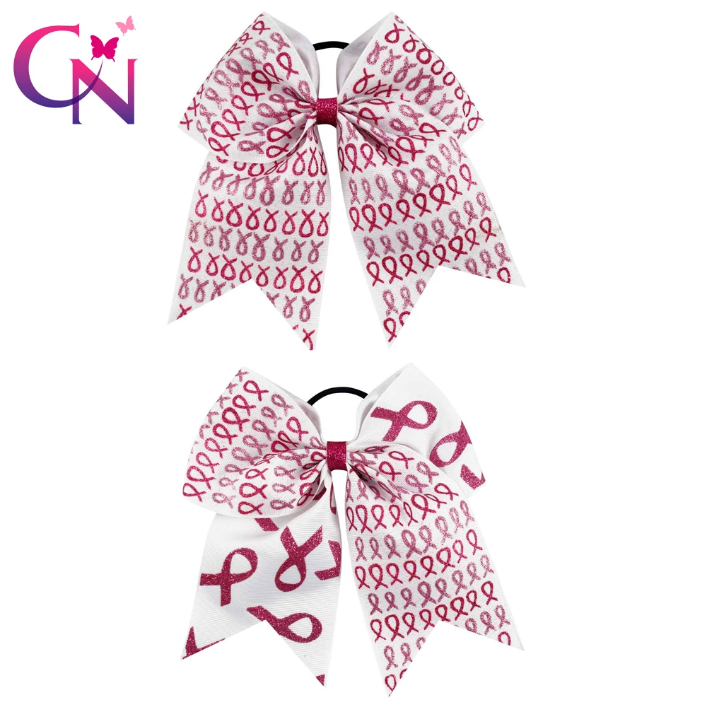Банты для рака груди с блестками 7 дюймов|cheer bows|bow hair accessorieshair accessories |