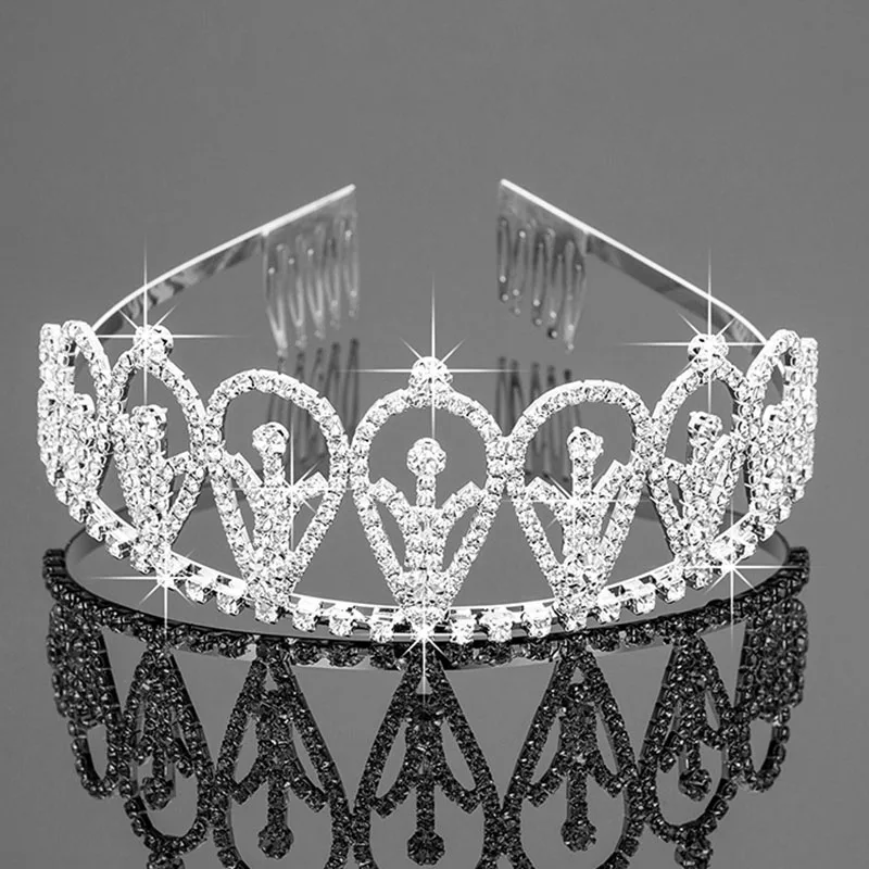 zcd039 Роскошный свадебный Кристальные тиары и короны принцессы queen Pageant тиара для выпускного вечера Свадебный ободок аксессуары для волос - Окраска металла: zcd039