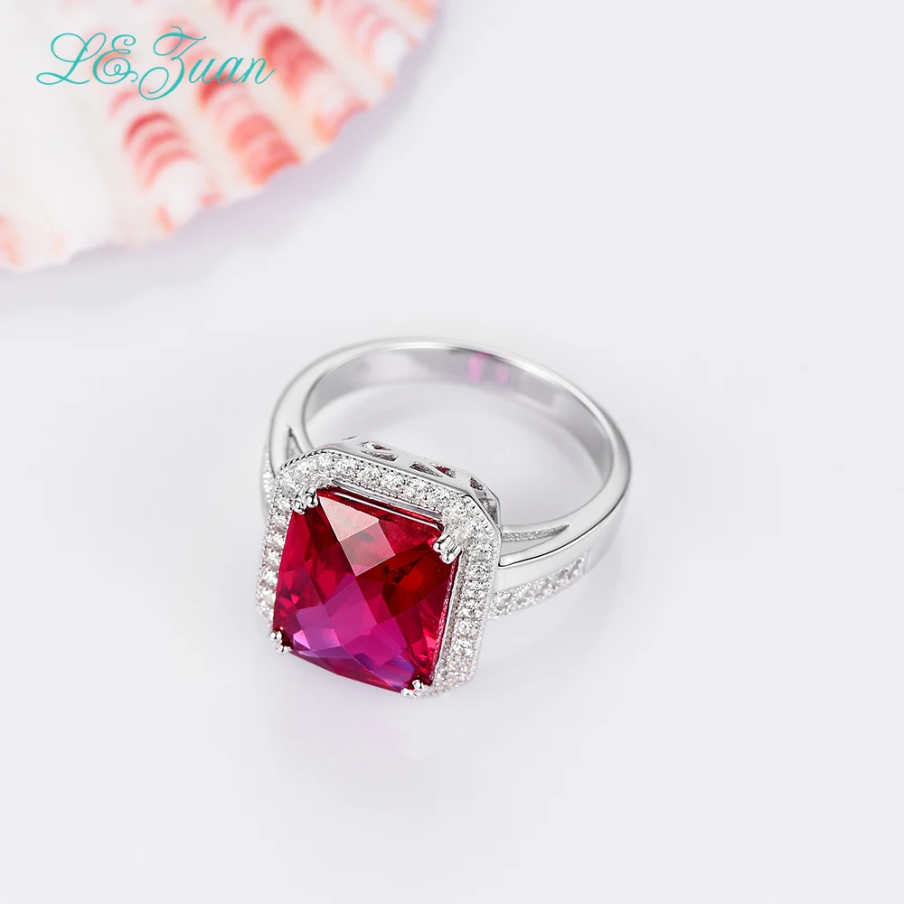 

L & zuan 925 пробы Серебряное кольцо 7.73ct рубиновый драгоценный камень красный камень Романтические Роскошные Ювелирные Украшения Кольца для женщин бижутерия R0053-W01