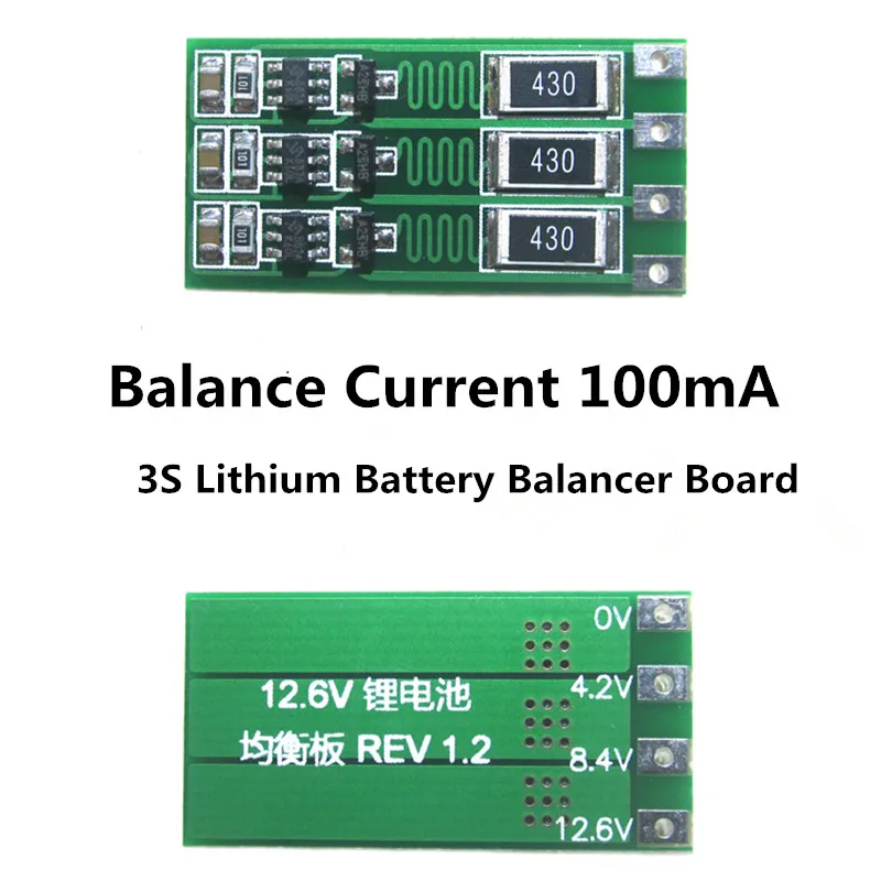 

3S 100mA Lithium Battery Balancer Board 18650 Li-ion Battery Balancing Board Balance Current 1.1V 12.6V