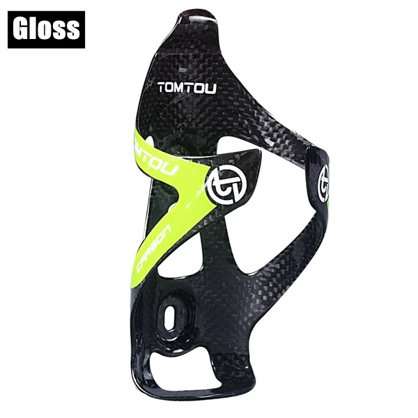 Gloss Green TOMTOU полный 3 K Углеродные держатели для бутылки велосипеда держатель бутылки воды клетка супер свет 25 г 2 шт/партия желтый красный зеленый синий серый - Цвет: Gloss Green