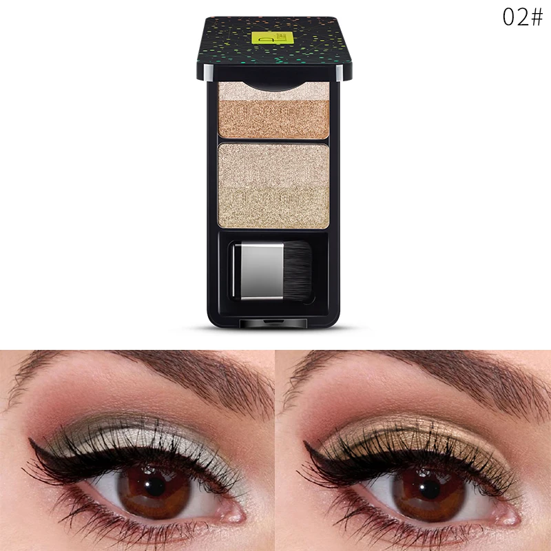 E3003 02 Puadier 3D Shimmer Тени для век Палитра Макияж красочный градиент тени для век порошок водостойкая стойкая Косметика для век - Цвет: E3003 02