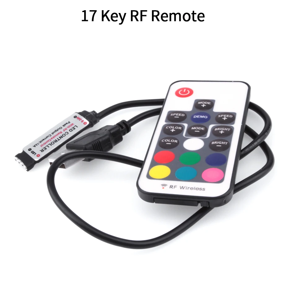 DC 5 В USB мини 3Key управление 24Key ИК пульт 17Key RF Светодиодная лента USB светодиодный RGB контроллер для беспроводного дистанционного управления