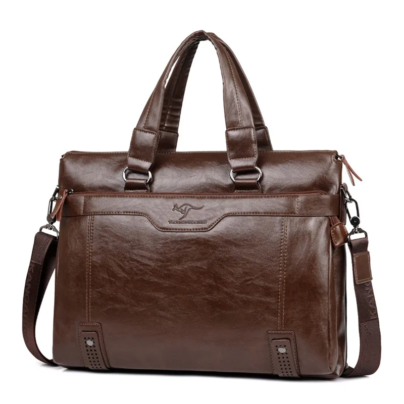 Khaki handbag Мужские кожаные сумки, винтажный кожаный портфель, сумки на плечо для ноутбука, сумка для компьютера, мужская сумка на плечо, мужские сумки - Цвет: Khaki handbag