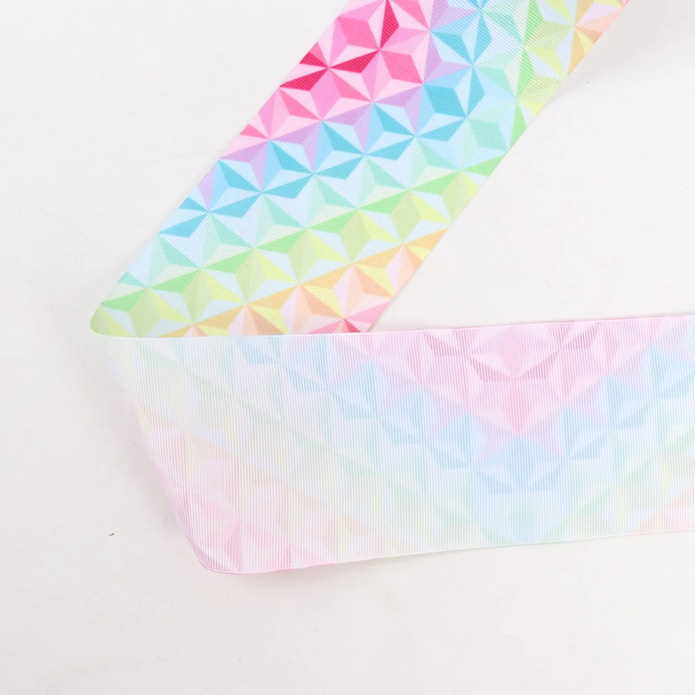AHB красочные печатные Grosgrain ленты 75 мм ширина 5 ярдов/партия одиночное лицо DIY hairbow