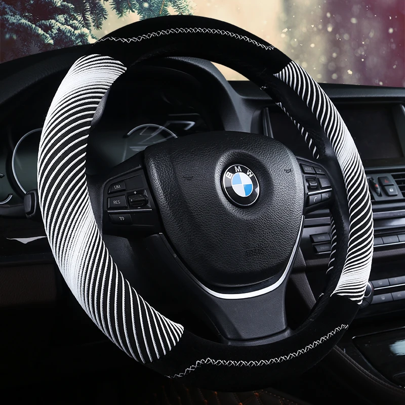 Высококачественный бархатный чехол на руль с объемным швом|steering wheel cover|steering covers