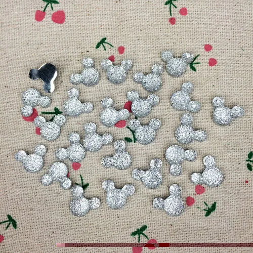 100 штук плоские пластмассовые Кабошоны Kawaii художественное украшение из полимерного материала мультфильм мышь DIY Украшение, скрапбукинг: 12*15 мм - Цвет: Transparent